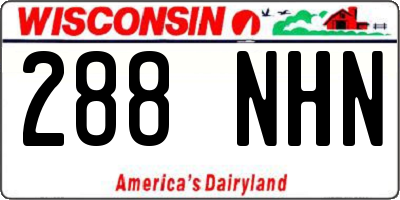 WI license plate 288NHN