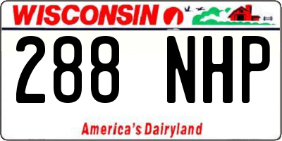 WI license plate 288NHP