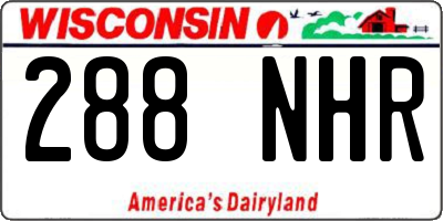 WI license plate 288NHR