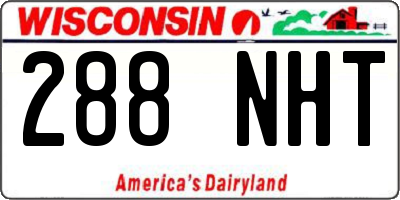 WI license plate 288NHT