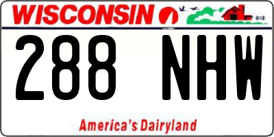 WI license plate 288NHW