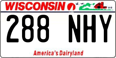 WI license plate 288NHY