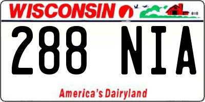 WI license plate 288NIA