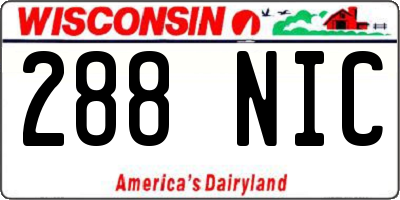 WI license plate 288NIC
