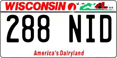 WI license plate 288NID
