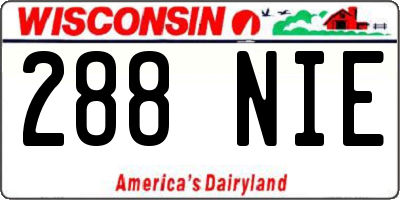 WI license plate 288NIE