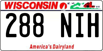 WI license plate 288NIH