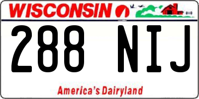 WI license plate 288NIJ