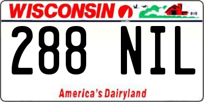 WI license plate 288NIL