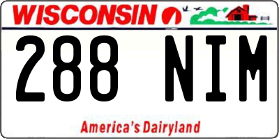 WI license plate 288NIM