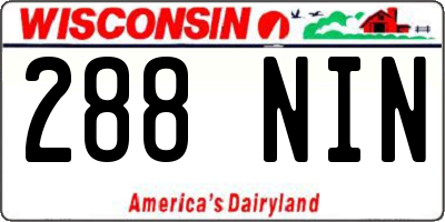 WI license plate 288NIN