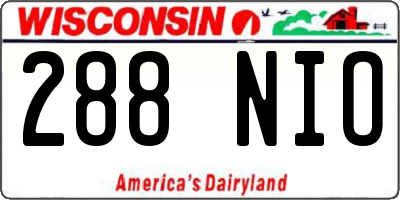 WI license plate 288NIO