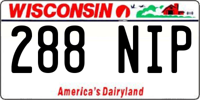 WI license plate 288NIP