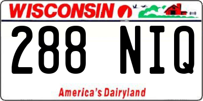 WI license plate 288NIQ