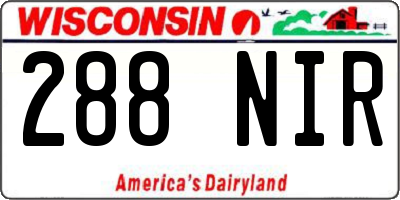 WI license plate 288NIR