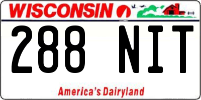 WI license plate 288NIT