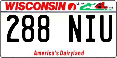 WI license plate 288NIU