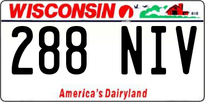 WI license plate 288NIV