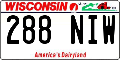 WI license plate 288NIW