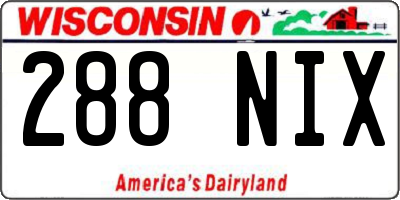 WI license plate 288NIX