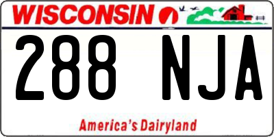 WI license plate 288NJA