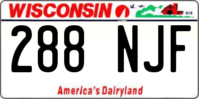 WI license plate 288NJF