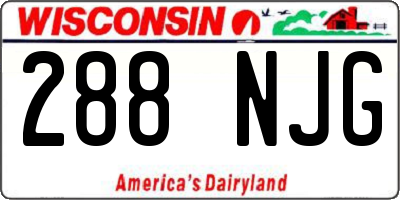 WI license plate 288NJG
