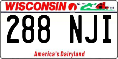 WI license plate 288NJI