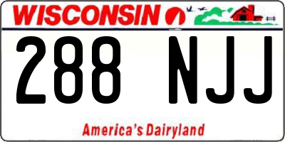WI license plate 288NJJ