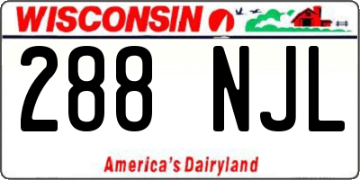 WI license plate 288NJL