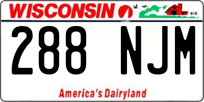 WI license plate 288NJM