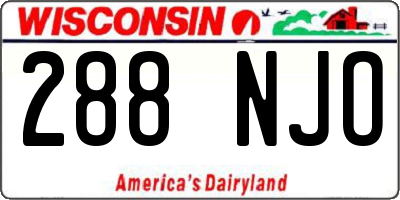 WI license plate 288NJO