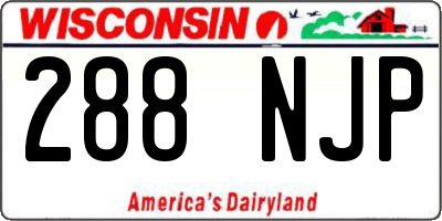 WI license plate 288NJP