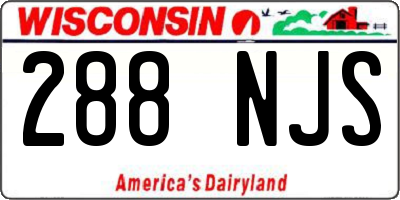 WI license plate 288NJS