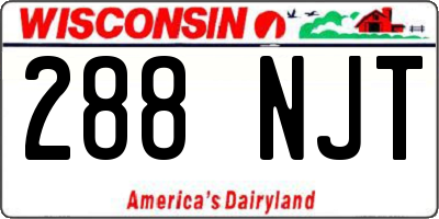 WI license plate 288NJT