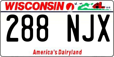 WI license plate 288NJX