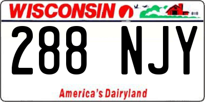 WI license plate 288NJY