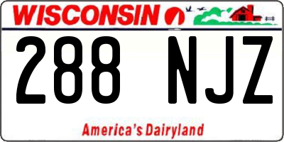 WI license plate 288NJZ
