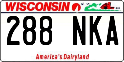 WI license plate 288NKA