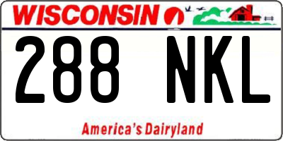 WI license plate 288NKL