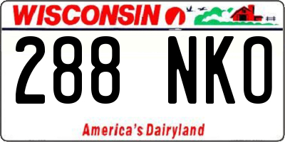 WI license plate 288NKO