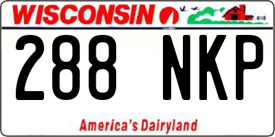 WI license plate 288NKP