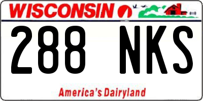 WI license plate 288NKS