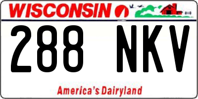WI license plate 288NKV