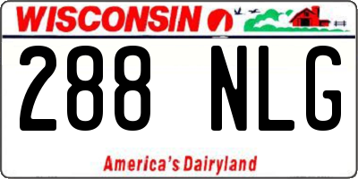 WI license plate 288NLG