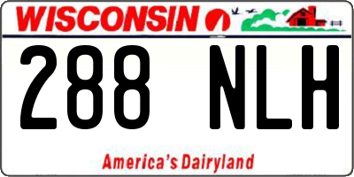 WI license plate 288NLH