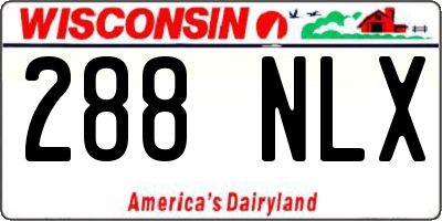 WI license plate 288NLX