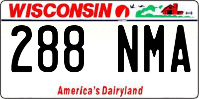 WI license plate 288NMA