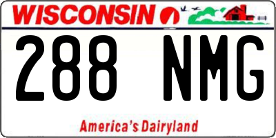 WI license plate 288NMG
