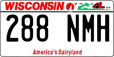 WI license plate 288NMH